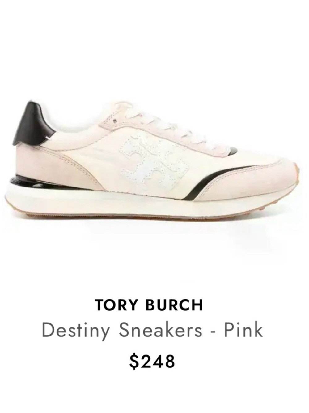 Tory Burch Destiny Trainer Sneakers Cream/Pu-rity/Rose Pink size 8.5 gently used